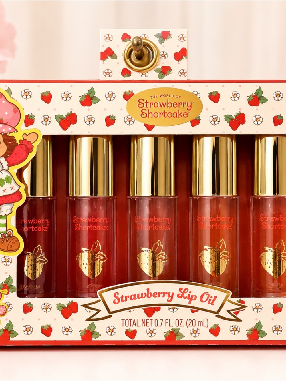 Strawberry Shortcake 5-Piece Strawberry Lip Oil Set NWT